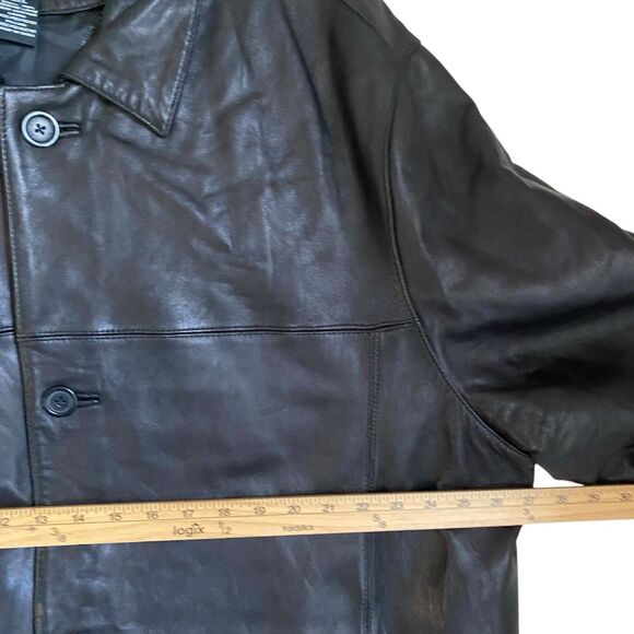 Pronto Uomo Leather Jacket Men 2XL Black Button Up Mid Length Soft Lambskin - Picture 4 of 12